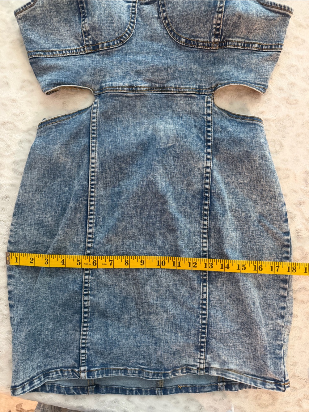 Denim Cutout Mini Dress - Blue - Picture 7 of 7